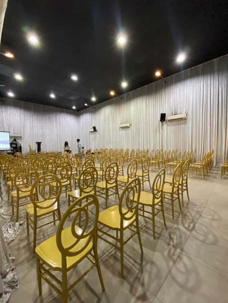 Theater Setup Hall A Gold Chair RUANG Shah Alam