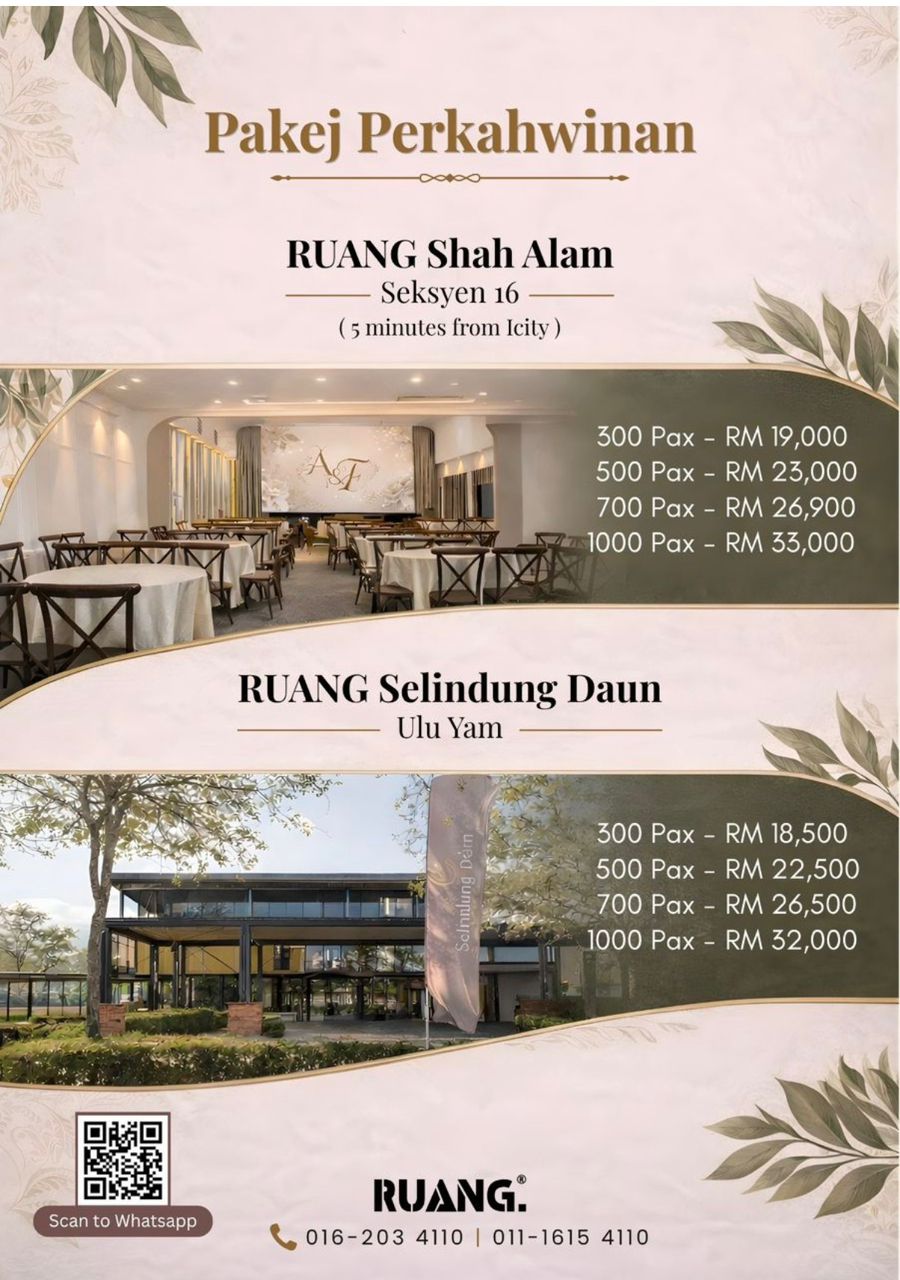 RUANG Wedding Package